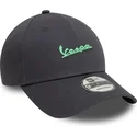 bone-curvo-cinza-ajustavel-com-logo-verde-9forty-side-print-da-vespa-piaggio-da-new-era