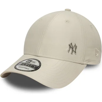 Boné curvo bege ajustável 9FORTY Flawless da New York Yankees MLB da New Era