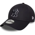 bone-curvo-azul-marinho-ajustavel-com-logo-azul-marinho-9forty-outline-da-new-york-yankees-mlb-da-new-era