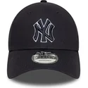 bone-curvo-azul-marinho-ajustavel-com-logo-azul-marinho-9forty-outline-da-new-york-yankees-mlb-da-new-era