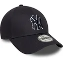 bone-curvo-azul-marinho-ajustavel-com-logo-azul-marinho-9forty-outline-da-new-york-yankees-mlb-da-new-era