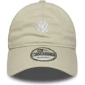 bone-curvo-bege-ajustavel-9twenty-mini-logo-da-new-york-yankees-mlb-da-new-era