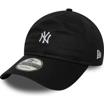 Boné curvo preto ajustável 9TWENTY Mini Logo da New York Yankees MLB da New Era