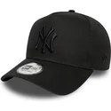 bone-curvo-preto-snapback-com-logo-preto-e-frame-league-essential-da-new-york-yankees-mlb-da-new-era