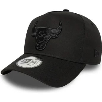 Boné curvo preto snapback E Frame Essential da Chicago Bulls NBA da New Era