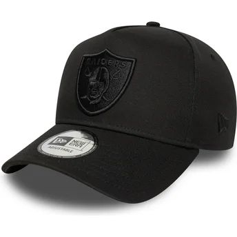 Boné curvo preto snapback E Frame Essential da Las Vegas Raiders NFL da New Era