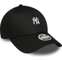 bone-curvo-preto-ajustavel-para-mulheres-9forty-mini-logo-da-new-york-yankees-mlb-da-new-era