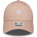 bone-curvo-rosa-ajustavel-para-mulheres-9forty-mini-logo-da-new-york-yankees-mlb-da-new-era