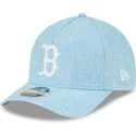 bone-curvo-azul-claro-snapback-9forty-m-crown-a-frame-cotton-weave-da-boston-red-sox-mlb-da-new-era