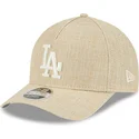 bone-curvo-bege-snapback-9forty-m-crown-a-frame-cotton-weave-da-los-angeles-dodgers-mlb-da-new-era