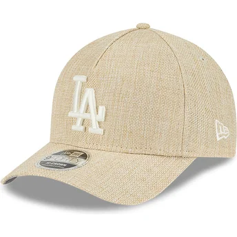 Boné curvo bege snapback 9FORTY M-Crown A Frame Cotton Weave da Los Angeles Dodgers MLB da New Era