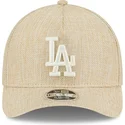 bone-curvo-bege-snapback-9forty-m-crown-a-frame-cotton-weave-da-los-angeles-dodgers-mlb-da-new-era