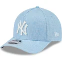 bone-curvo-azul-claro-snapback-9forty-m-crown-a-frame-cotton-weave-da-new-york-yankees-mlb-da-new-era