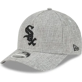 Boné curvo cinza snapback 9FORTY M-Crown A Frame Cotton Weave da Chicago White Sox MLB da New Era