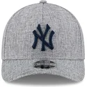 bone-curvo-cinza-snapback-com-logo-azul-marinho-9forty-m-crown-a-frame-cotton-weave-da-new-york-yankees-mlb-da-new-era