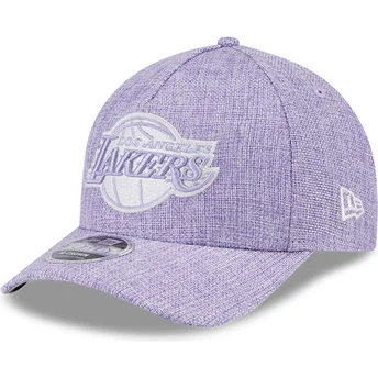 Boné curvo violeta snapback 9FORTY M-Crown A Frame Cotton Weave da Los Angeles Lakers NBA da New Era