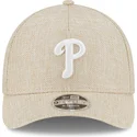 bone-curvo-bege-snapback-9forty-m-crown-a-frame-cotton-weave-da-philadelphia-phillies-mlb-da-new-era