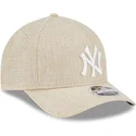 bone-curvo-bege-snapback-9forty-m-crown-a-frame-cotton-weave-da-new-york-yankees-mlb-da-new-era