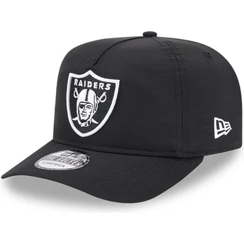 Boné curvo preto ajustável Golfer Everyday Nylon da Las Vegas Raiders NFL da New Era