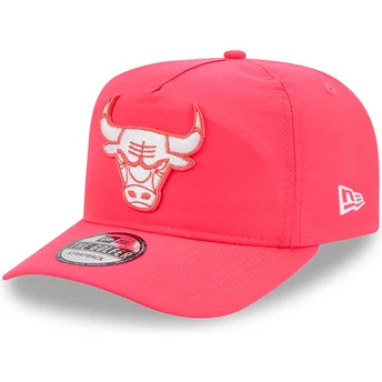 Boné curvo rosa ajustável Golfer Everyday Nylon da Chicago Bulls NBA da New Era