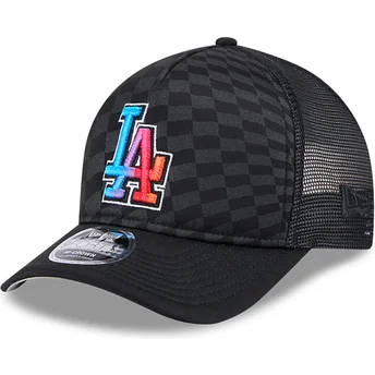 Boné trucker preto 9FORTY M-Crown A Frame Gradient Raceway da Los Angeles Dodgers MLB da New Era