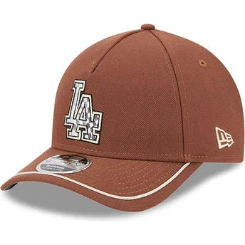 Boné curvo castanho snapback 9FORTY M-Crown A Frame Motorsport da Los Angeles Dodgers MLB da New Era