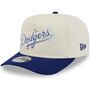 Boné curvo branco e azul snapback Golfer Team Scribble da Los Angeles Dodgers MLB da New Era