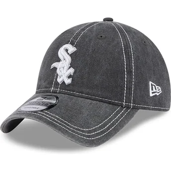 Boné curvo cinza ajustável 9TWENTY Washed Contrast da Chicago White Sox MLB da New Era