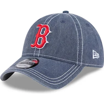 Boné curvo azul ajustável 9TWENTY Washed Contrast da Boston Red Sox MLB da New Era