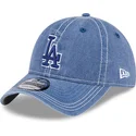 bone-curvo-azul-ajustavel-com-logo-azul-9twenty-washed-contrast-da-los-angeles-dodgers-mlb-da-new-era