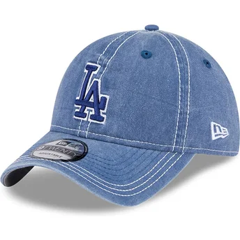 Boné curvo azul ajustável com logo azul 9TWENTY Washed Contrast da Los Angeles Dodgers MLB da New Era