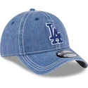 bone-curvo-azul-ajustavel-com-logo-azul-9twenty-washed-contrast-da-los-angeles-dodgers-mlb-da-new-era