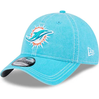 Boné curvo azul ajustável 9TWENTY Washed Contrast da Miami Dolphins NFL da New Era