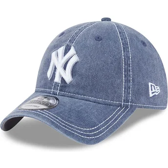 Boné curvo cinza ajustável 9TWENTY Washed Contrast da New York Yankees MLB da New Era