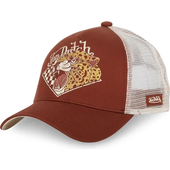 Boné trucker castanho e bege GUE da Von Dutch