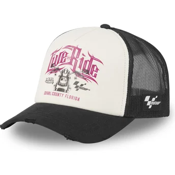 Boné trucker bege e preto MOTO2 da Von Dutch