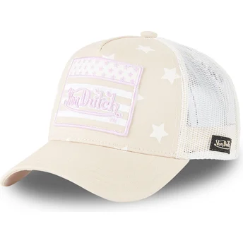 Boné trucker rosa e branco para criança KID_STAR LP da Von Dutch