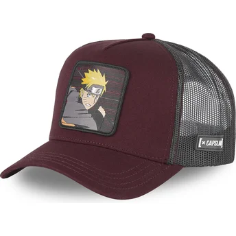 Boné trucker grená e cinza Naruto Uzumaki CAS NAR2 Naruto da Capslab