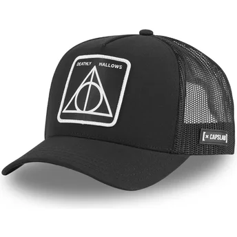 Boné trucker preto Talismãs da Morte Deathly Hallows DEA1 CT Harry Potter da Capslab