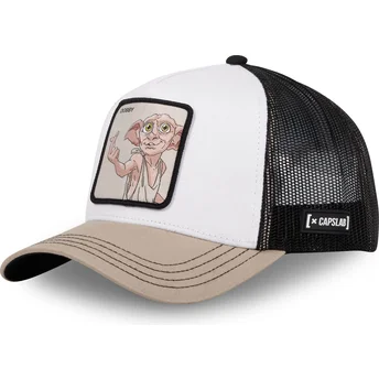 Boné trucker branco, preto e bege Dobby DOB1 Harry Potter da Capslab