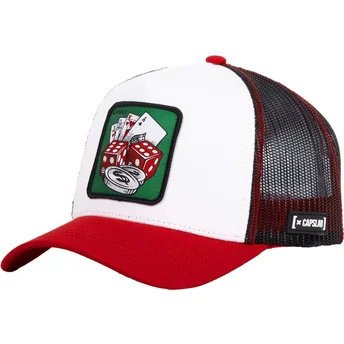 Boné trucker branco e vermelho Poker Gamble GAM da Capslab