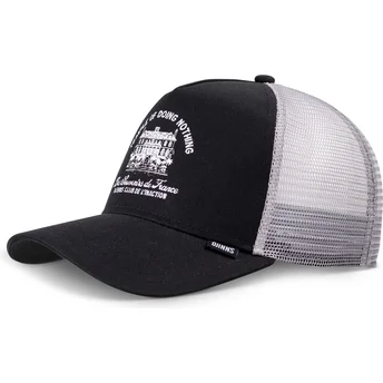 Boné trucker preto e cinza HFT DNC Temple da Djinns