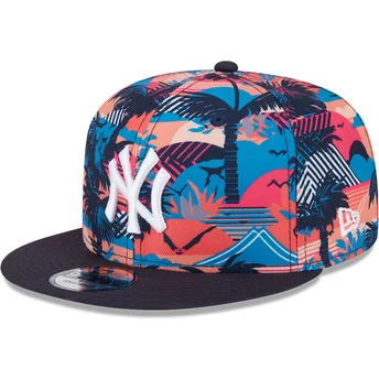 Boné plano multicolor snapback 9FIFTY Printed Spring Training Fan Pack 2025 da New York Yankees MLB da New Era