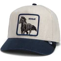 bone-curvo-bege-e-azul-marinho-snapback-cavalo-rogue-thread-rebel-rugged-comfort-the-farm-da-goorin-bros