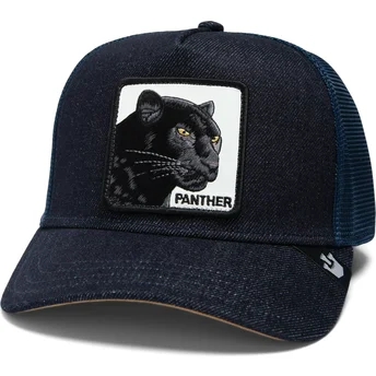 Boné trucker azul marinho pantera The Panther Global Core Denim The Farm da Goorin Bros.