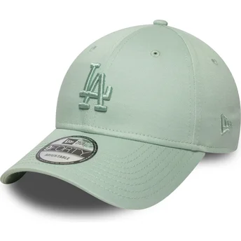 Boné curvo verde claro ajustável com logo verde 9FORTY Colour Pack da Los Angeles Dodgers MLB da New Era