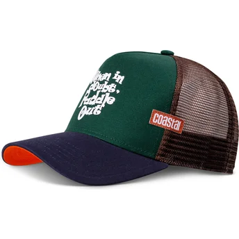 Boné trucker verde e azul marinho When In Doubt Paddle Out HFT da Coastal