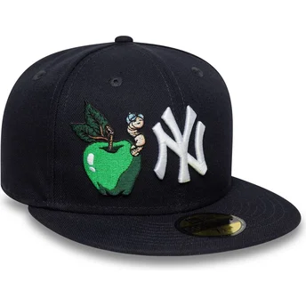 Boné plano azul marinho justo 59FIFTY Food Icon da New York Yankees MLB da New Era