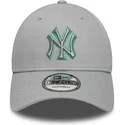 bone-curvo-cinza-ajustavel-com-logo-cinza-9forty-team-outline-da-new-york-yankees-mlb-da-new-era