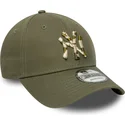 bone-curvo-verde-ajustavel-9forty-seasonal-infill-da-new-york-yankees-mlb-da-new-era